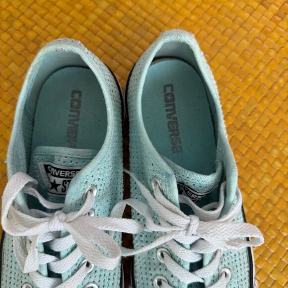 Converse All Star Lo Chuck Taylor Ox Motel Blue Perforated Womens Size 8 551623F - Picture 7 of 10